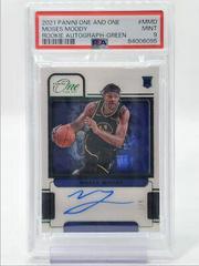 Moses Moody [Green] Basketball Cards 2021 Panini One and One Rookie Autographs Prices