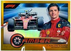 Carlos Sainz [Gold Refractor] #CAM-CS Racing Cards 2023 Topps Chrome Formula 1 Camber Prices