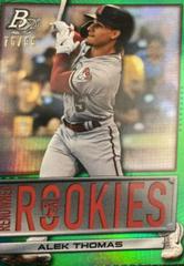 Alek Thomas [Green] Baseball Cards 2022 Bowman Platinum Renowned Rookies Prices