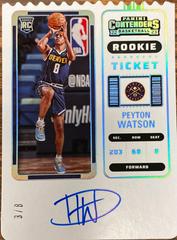 Peyton Watson [Autograph Stub Ticket] Basketball Cards 2022 Panini Contenders Prices