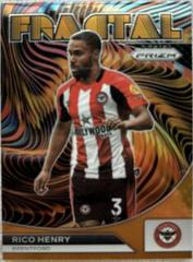 Rico Henry [Orange] #9 Soccer Cards 2023 Panini Prizm Premier League Fractal Prices