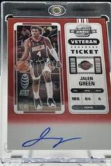 Jalen Green #3 Basketball Cards 2022 Panini Contenders Optic Veteran Ticket Autograph Prices