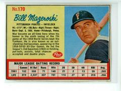 Bill Mazeroski [Hand Cut] #170 Baseball Cards 1962 Post Cereal Prices