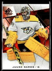 Juuse Saros [Red Fragment] Hockey Cards 2021 SP Game Used Prices