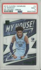 Ja Morant [Green] Basketball Cards 2019 Panini Clearly Donruss My House Prices