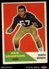 Ken Adamson #33 Football Cards 1960 Fleer Prices