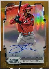 Jonathan India [Gold] #JI Baseball Cards 2019 Bowman Sterling Prospect Autographs Prices