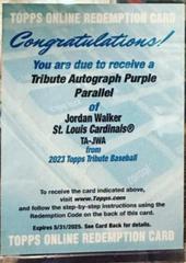 Jordan Walker [Purple] #TA-JWA Baseball Cards 2023 Topps Tribute Autographs Prices