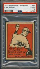 Carl Hubbell Baseball Cards 1935 Schutter Johnson Prices