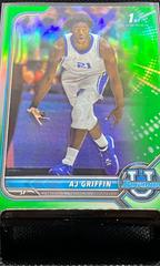 AJ Griffin [Chrome Green Refractor] #11 Basketball Cards 2021 Bowman University Prices