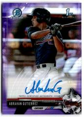 Abrahan Gutierrez [Chrome Purple Refractor] #CPA-AG Baseball Cards 2017 Bowman Prospect Autographs Prices