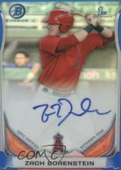 Zach Borenstein [Chrome Blue Refractor] #ZB Baseball Cards 2014 Bowman Prospect Autograph Prices
