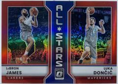 LeBron James, Luka Doncic [Red] #1 Basketball Cards 2022 Panini Donruss Optic All Stars Prices