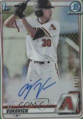AJ Vukovich [Green Refractor] Baseball Cards 2020 Bowman Draft Picks Chrome Autographs Prices