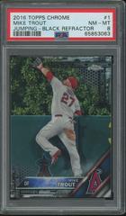 Mike Trout [Jumping Black Refractor] #1 Baseball Cards 2016 Topps Chrome Prices