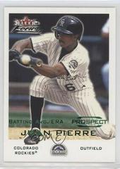 Juan Pierre [Batting Avg., ERA] #215 Baseball Cards 2001 Fleer Focus Prices