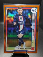 Lionel Messi [Orange] #104 Soccer Cards 2022 Topps Merlin Chrome UEFA Club Competitions Prices