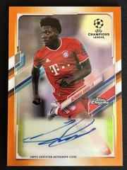 Alphonso Davies [Orange Refractor] Soccer Cards 2020 Topps Chrome UEFA Champions League Autographs Prices