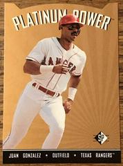 Juan Gonzalez #PP-11 Baseball Cards 1995 SP Platinum Power Prices