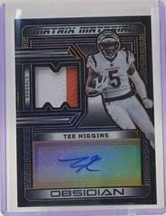 Tee Higgins [Electric Etch Orange] #15 Football Cards 2023 Panini Obsidian Matrix Material Autograph Prices