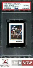 Barry Bonds Baseball Cards 1990 Publication Int'l Stickers Hand Cut Prices