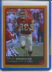 Tony Gonzalez [Gold Refractor] #125 Football Cards 2006 Bowman Chrome Prices