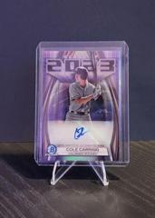 Cole Carrigg Baseball Cards 2023 Bowman Draft Class of Autographs Prices