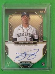 Julio Rodriguez [Emerald] Baseball Cards 2022 Topps Triple Threads Rookie Autographs Prices