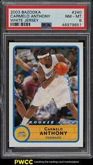 Carmelo Anthony [White Jersey] #240 Basketball Cards 2003 Bazooka Prices