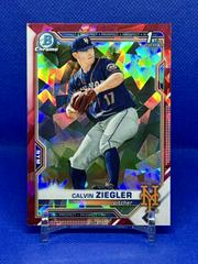 Calvin Ziegler [Red] #BDC-123 Baseball Cards 2021 Bowman Draft Sapphire Prices