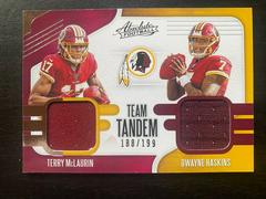 Dwayne Haskins, Terry McLaurin #TTM-WR Football Cards 2019 Panini Absolute Team Tandem Materials Prices