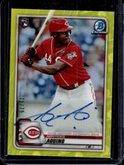 Aristides Aquino [Yellow Refractor] Baseball Cards 2020 Bowman Chrome Rookie Autographs Prices