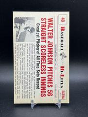 Johnson Pitches #40 Baseball Cards 1960 NU Card Baseball Hi Lites Prices