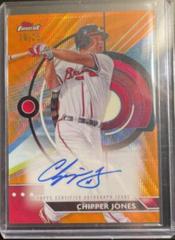 Chipper Jones [Orange Wave] #FA-CJ Baseball Cards 2023 Topps Finest Autographs Prices