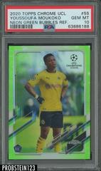Youssoufa Moukoko [Neon Green Bubbles] Soccer Cards 2020 Topps Chrome UEFA Champions League Prices