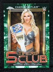 Charlotte Flair [Green Refractor] Wrestling Cards 2021 Topps Chrome WWE 5 Timers Club Prices