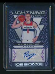 Kristaps Porzingis [Purple] #LSS-KPZ Basketball Cards 2021 Panini Obsidian Lightning Strike Signatures Prices