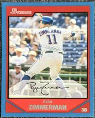 Ryan Zimmerman #3 Baseball Cards 2007 Bowman Prices