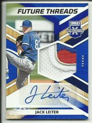 Jack Leiter [Blue] Baseball Cards 2022 Panini Elite Extra Edition Future Threads Signatures Prices