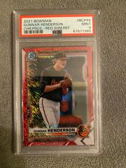 Gunnar Henderson [Red Shimmer Refractor] #BCP-49 Baseball Cards 2021 Bowman Chrome Prospects Prices