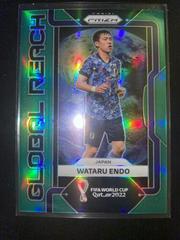 Wataru Endo [Green] #23 Soccer Cards 2022 Panini Prizm World Cup Global Reach Prices
