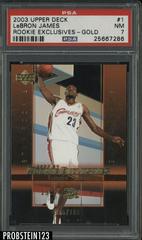LeBron James [Gold] Basketball Cards 2003 Upper Deck Rookie Exclusives Prices