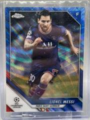 Lionel Messi [Blue Wave Refractor] Soccer Cards 2021 Topps Chrome UEFA Champions League Prices