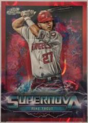 Mike Trout [Red Flare] #SN-3 Baseball Cards 2022 Topps Cosmic Chrome Supernova Prices