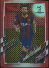 Lionel Messi [Red Carbon Fiber] #1 Soccer Cards 2020 Topps Chrome UEFA Champions League Prices