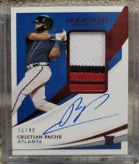 Cristian Pache [Patch Autograph] #101 Baseball Cards 2021 Panini Immaculate Collection Prices