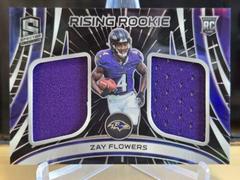 Zay Flowers [Hyper] #15 Football Cards 2023 Panini Spectra Rising Rookie Materials Prices