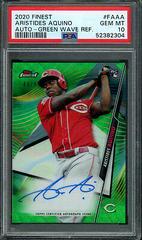 Aristides Aquino [Green Wave Refractor] #FA-AA Baseball Cards 2020 Topps Finest Autographs Prices