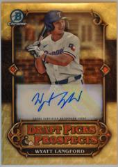 Wyatt Langford [Superfractor] #DPP-3 Baseball Cards 2023 Bowman Draft Picks & Prospects Prices