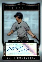 Matt Dominguez [Autograph Refractor] #MDO Baseball Cards 2007 Bowman Sterling Prospects Prices